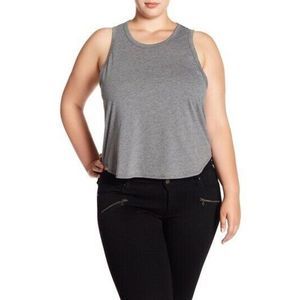 Melrose and Market Curved Hem Tank 2X Gray